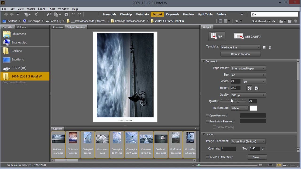 Crear hojas de contactos en Bridge - Carlos A. Oliveras